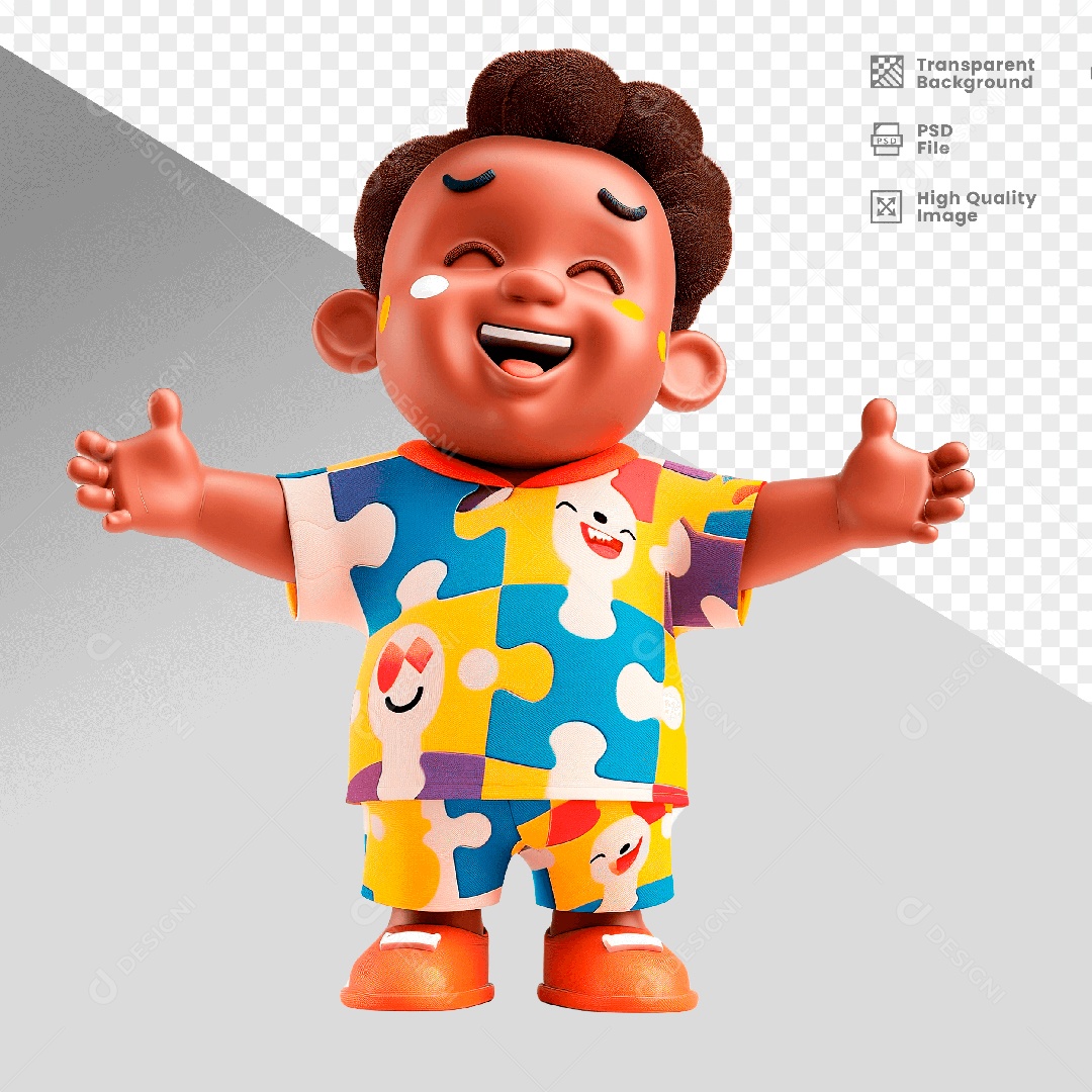 Personagem 3D Dia das Crianças para Composição PSD
