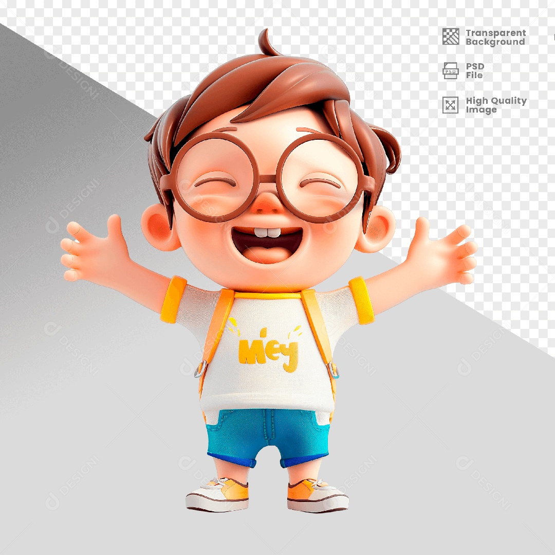 Personagem 3D Dia das Crianças para Composição PSD