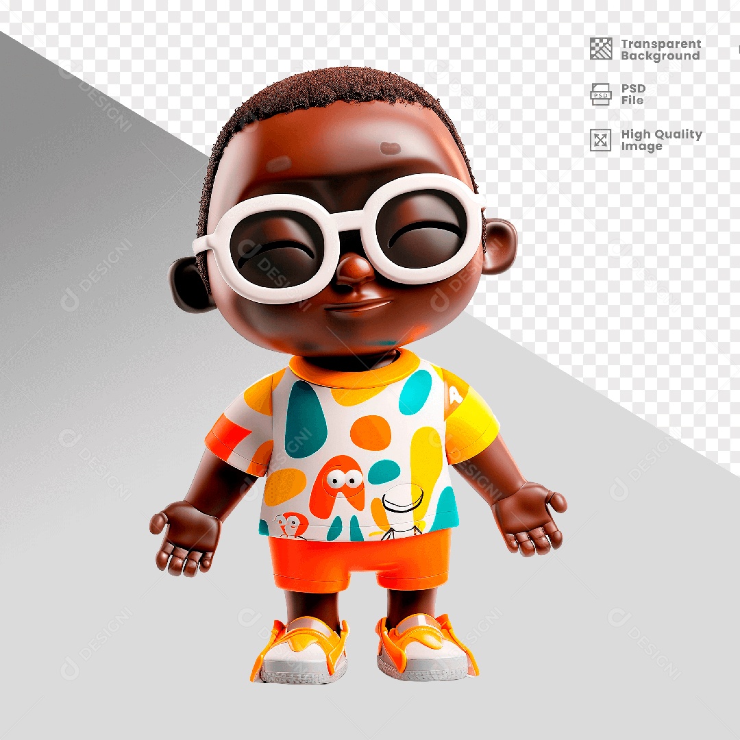 Personagem 3D Dia das Crianças para Composição PSD