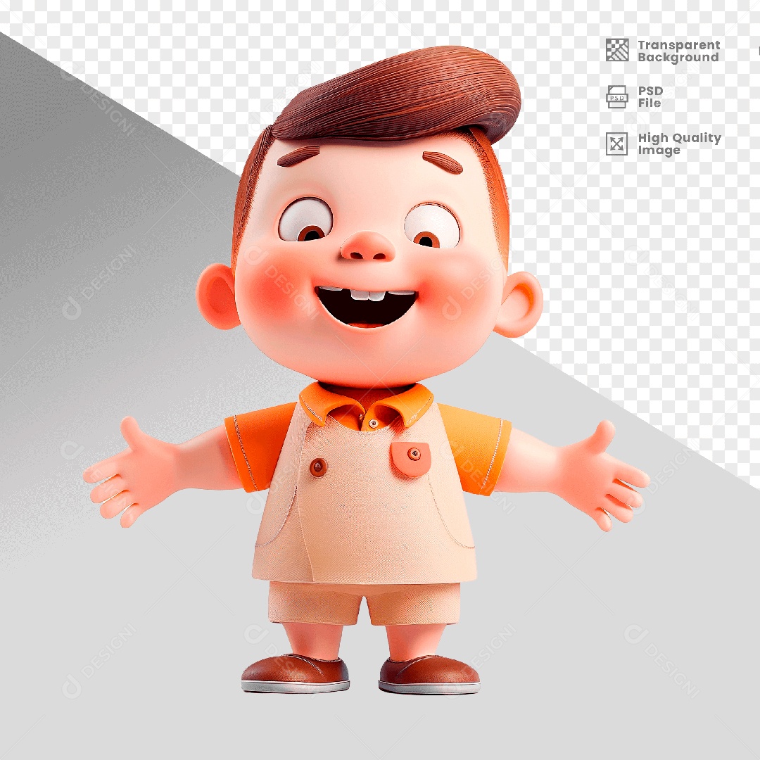 Personagem 3D Dia das Crianças para Composição PSD