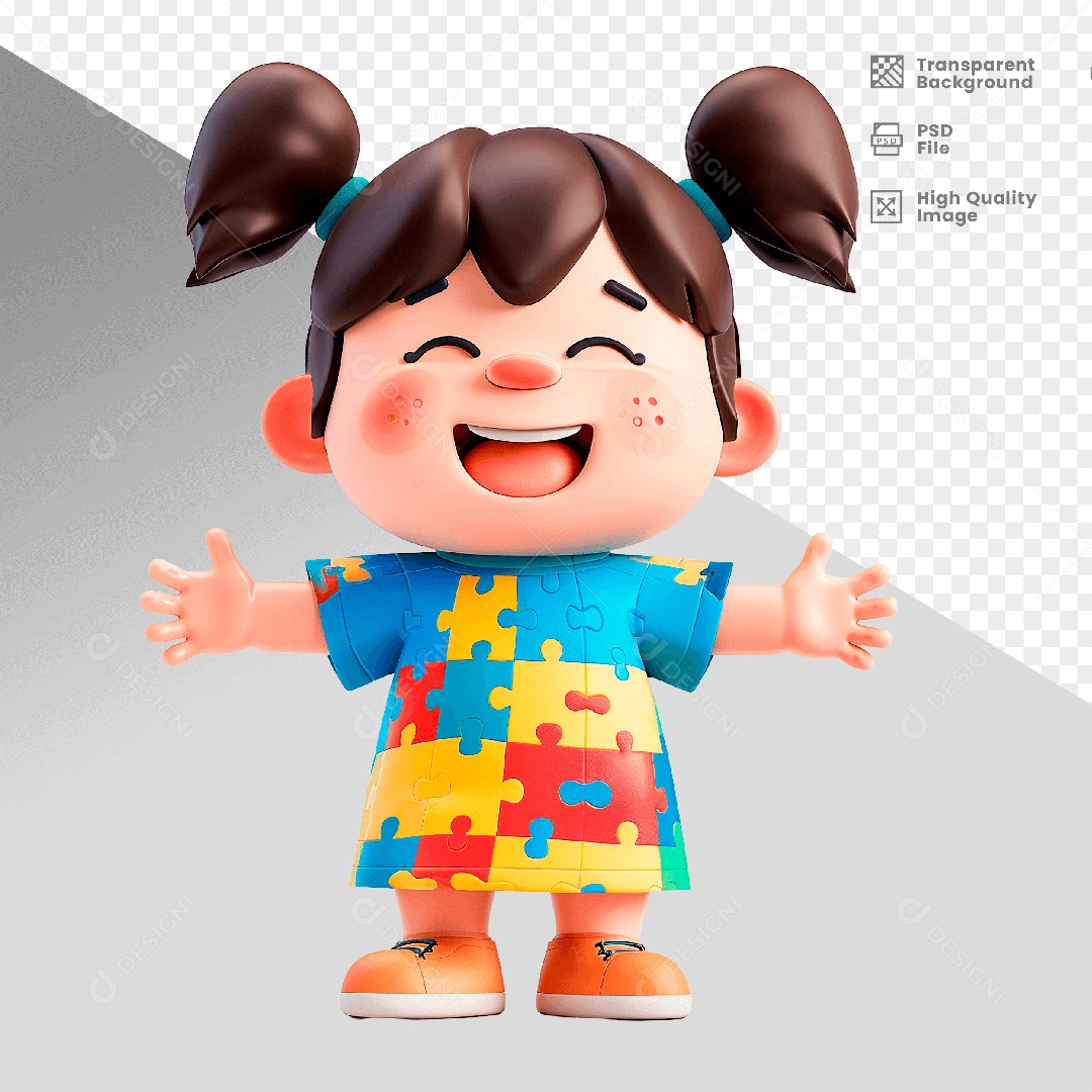 Personagem 3D Dia das Crianças para Composição PSD