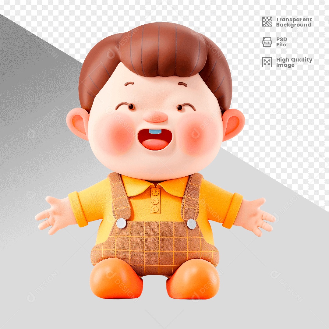 Personagem 3D Dia das Crianças para Composição PSD