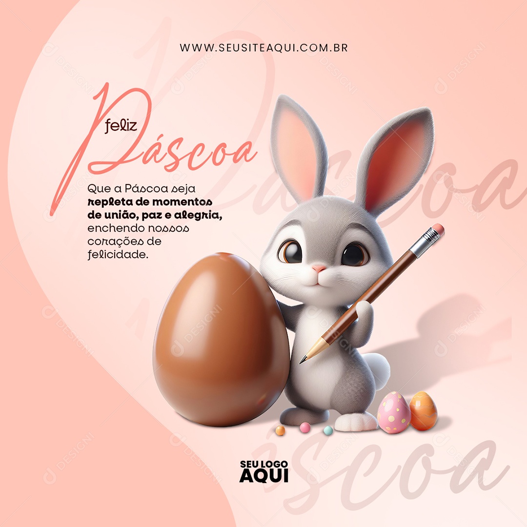 Feed Páscoa 31 de Março Seja Repleta de Momentos de União Paz e Alegria Social Media PSD Editável