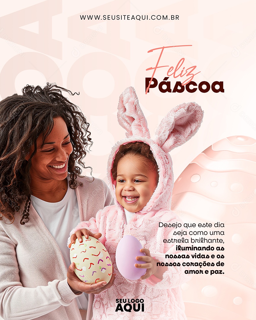Feliz Páscoa 31 de Março Social Media PSD Editável