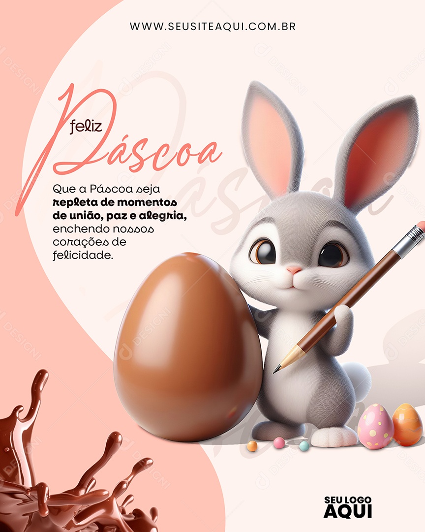 Páscoa 31 de Março Seja Repleta de Momentos de União Paz e Alegria Social Media PSD Editável