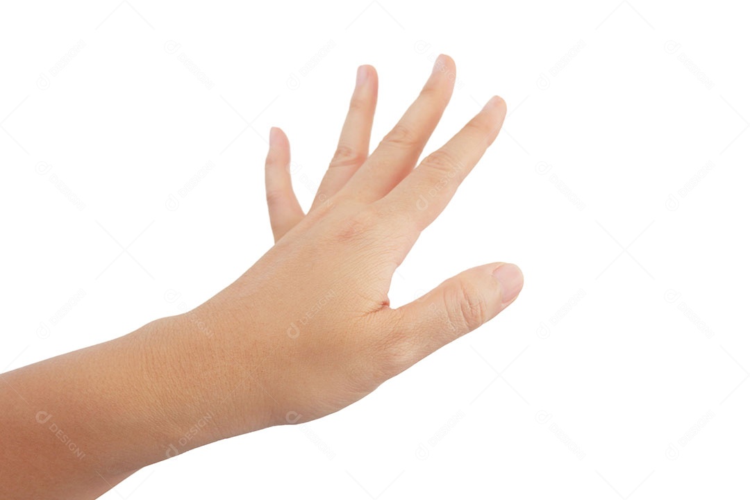 Mãos que apresentam os sintomas característicos do dedo em gatilho sobre fundo branco