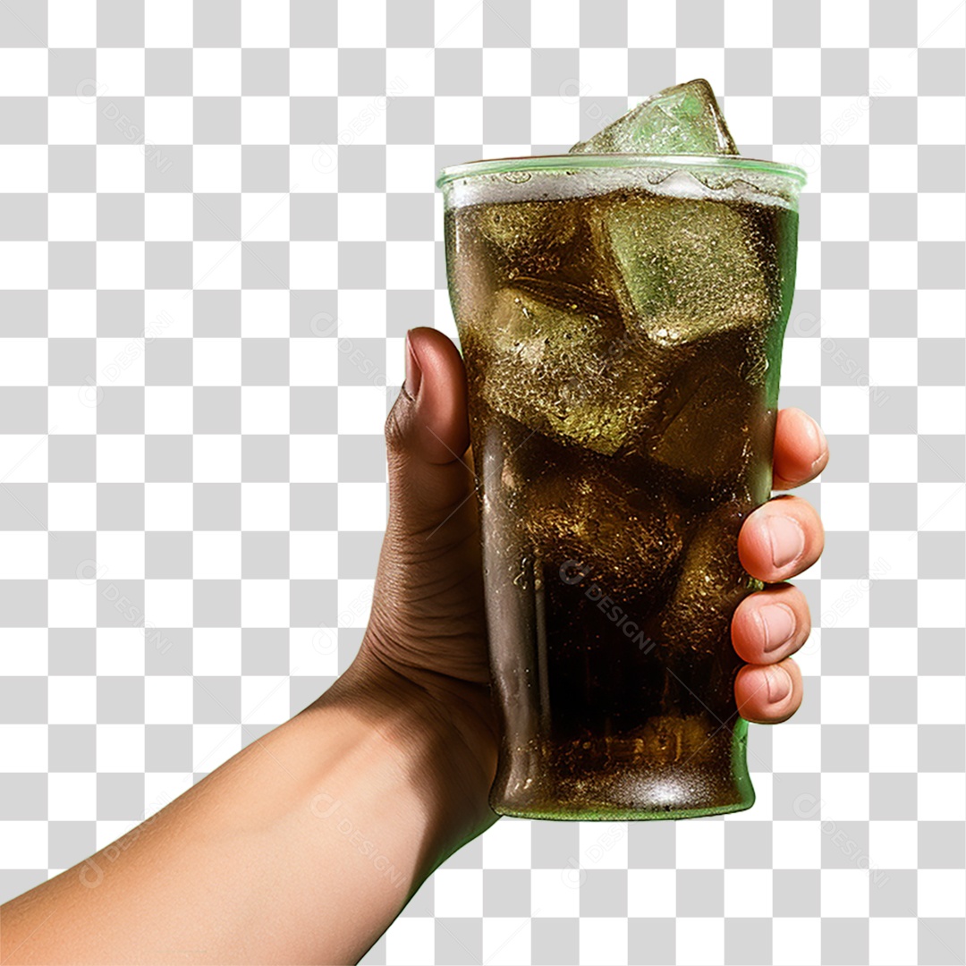 Mão com Refrigerante Bebida PNG Transparente