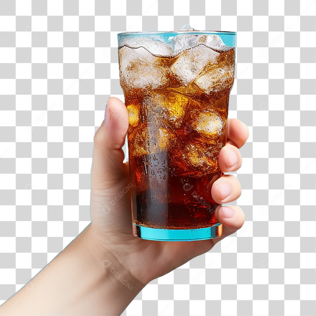 Mão com Refrigerante Bebida PNG Transparente