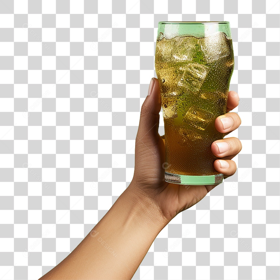 Mão com Refrigerante Bebida PNG Transparente