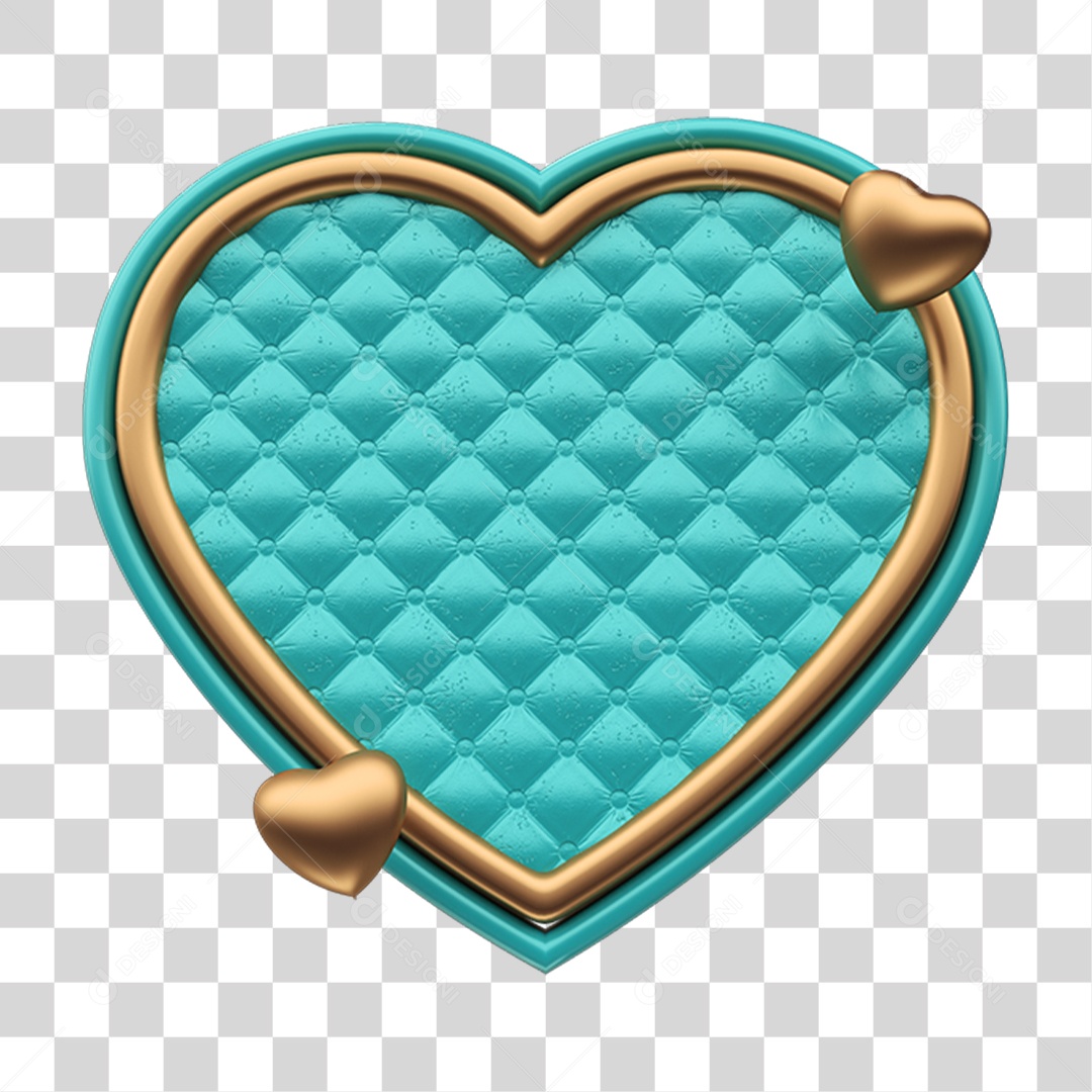 Elemento 3D Corações PNG Transparente