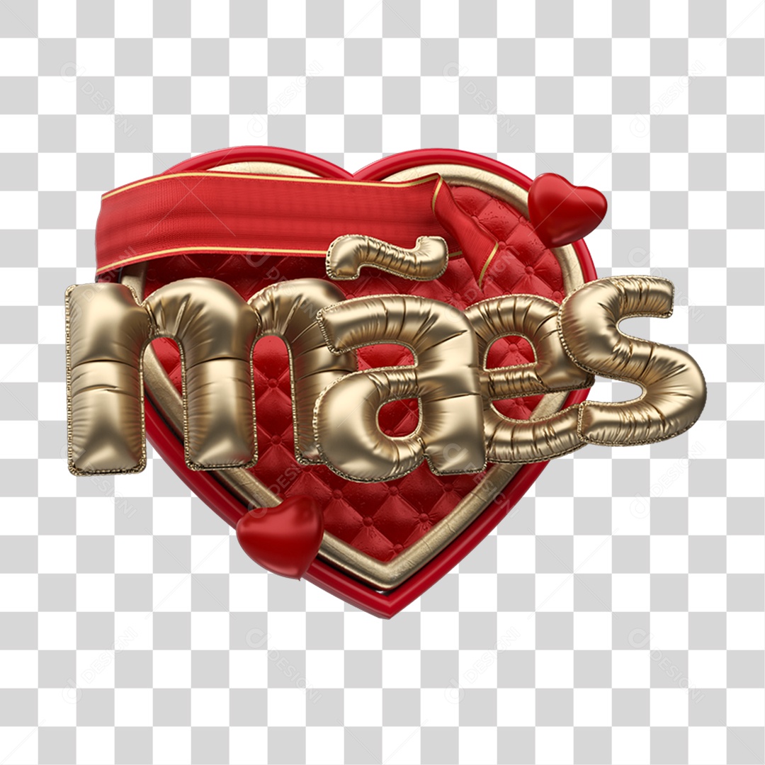 Selo 3D Mês das Mães PNG Transparente