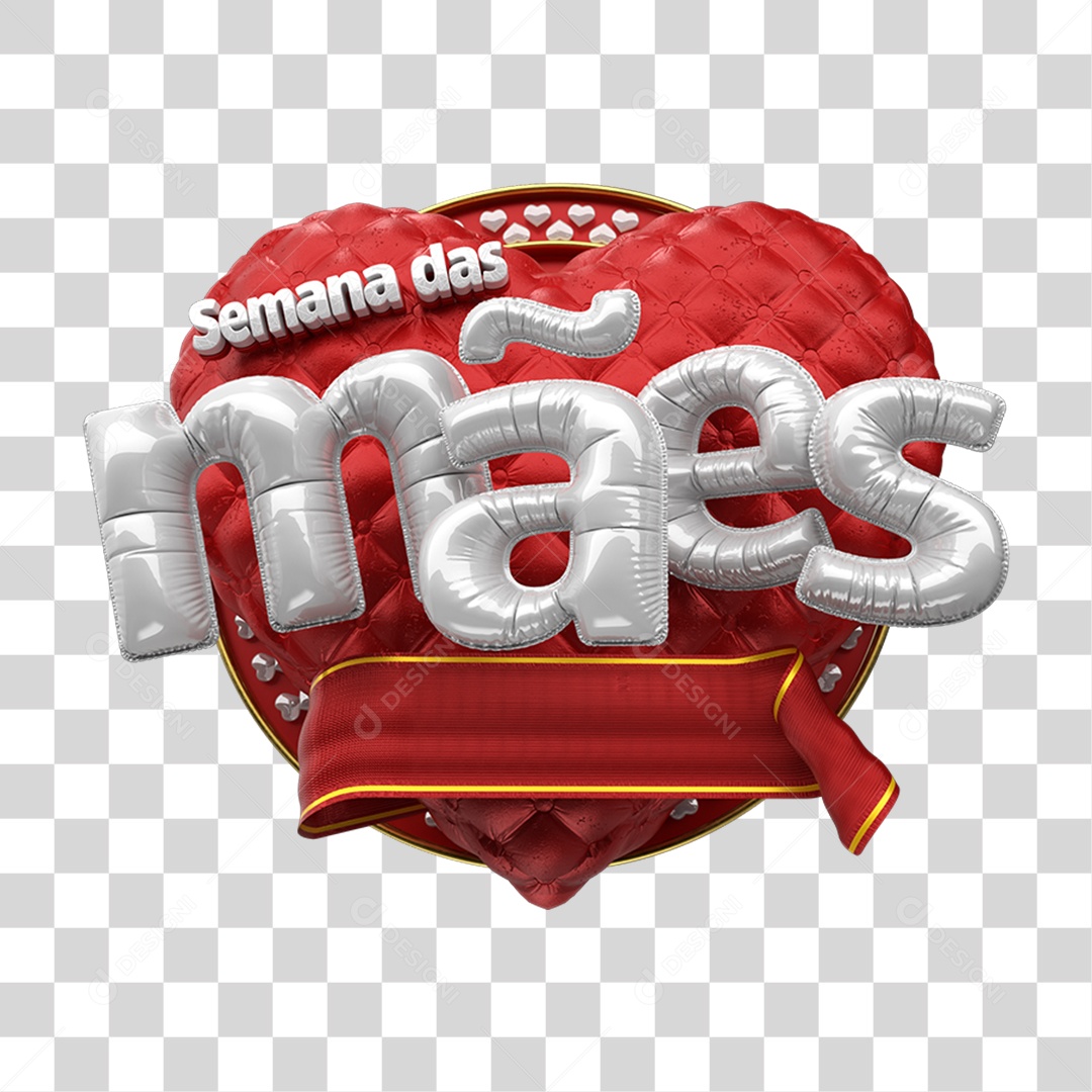 Selo 3D Semana das Mães PNG Transparente