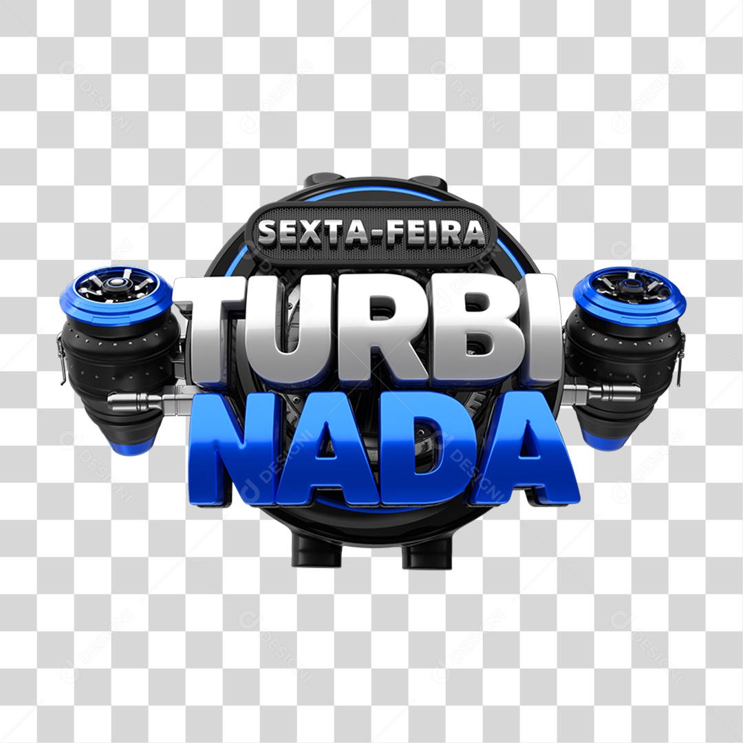 Selo 3D Sexta Feira Turbinada PNG Transparente
