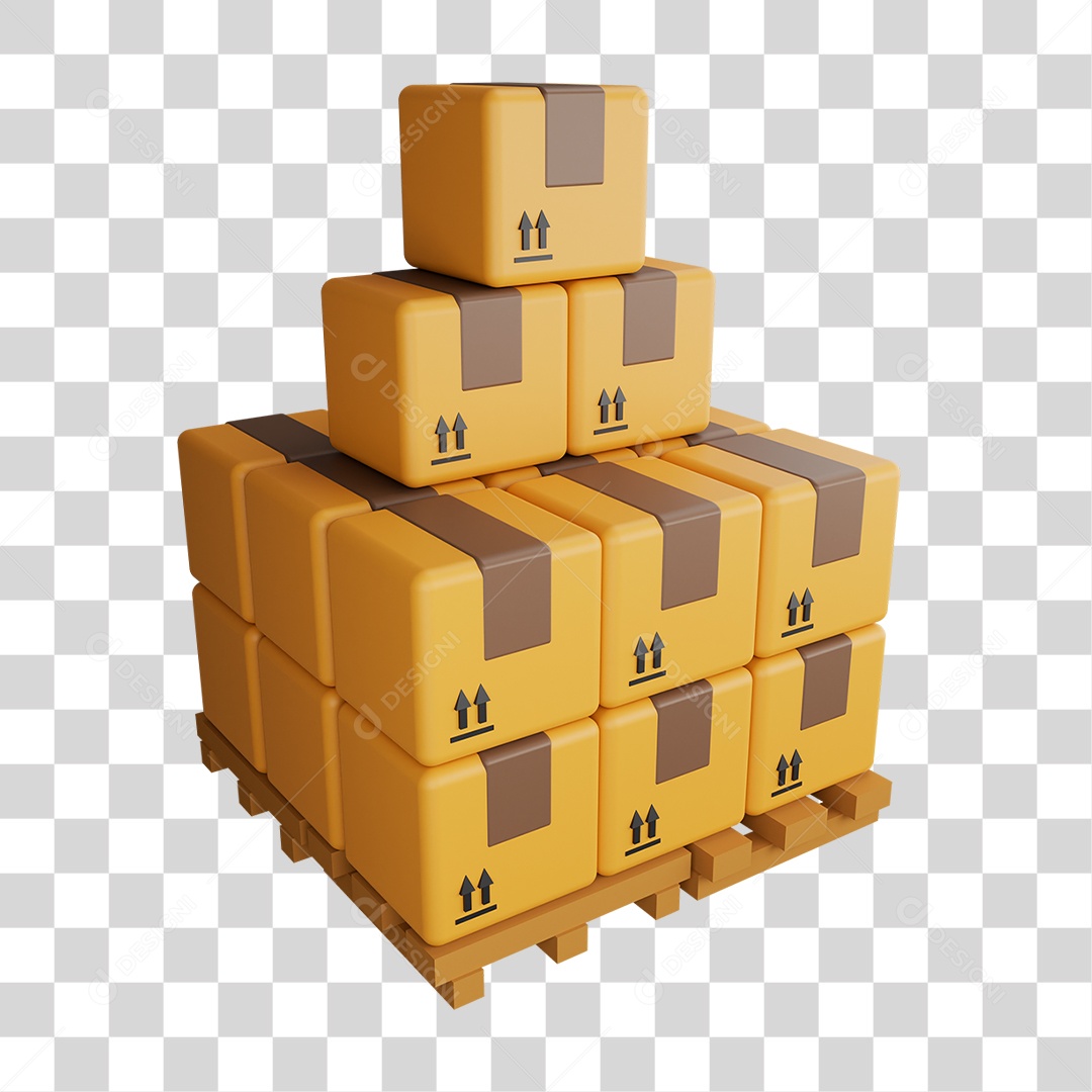 Caixa Empilhada para Entregas PNG Transparente