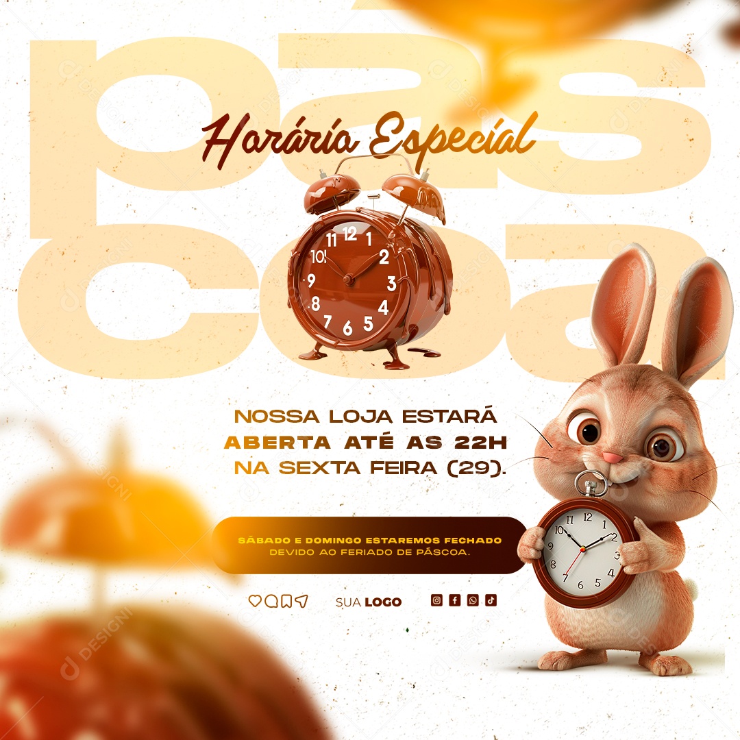 Horário Especial  nossa Loja Estará Aberta Social Media PSD Editável