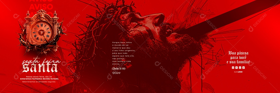 Carrossel Sexta Feira Santa Dia 29 Estaremos Fecchados Devido Feriado Social Media PSD Editável