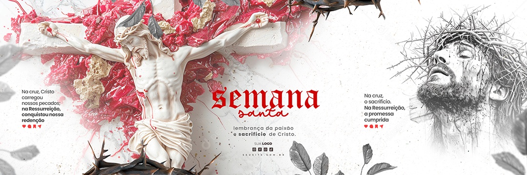 Carrossel Semana Santa na Cruz o Sacrifício na Ressureição a Promessa Cumprida Social Media PSD Editável