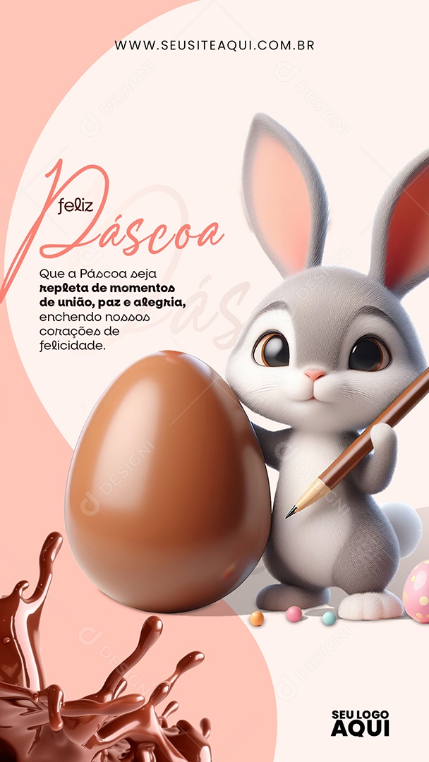 Story Páscoa 31 de Março Seja Repleta de Momentos de União Paz e Alegria Social Media PSD Editável