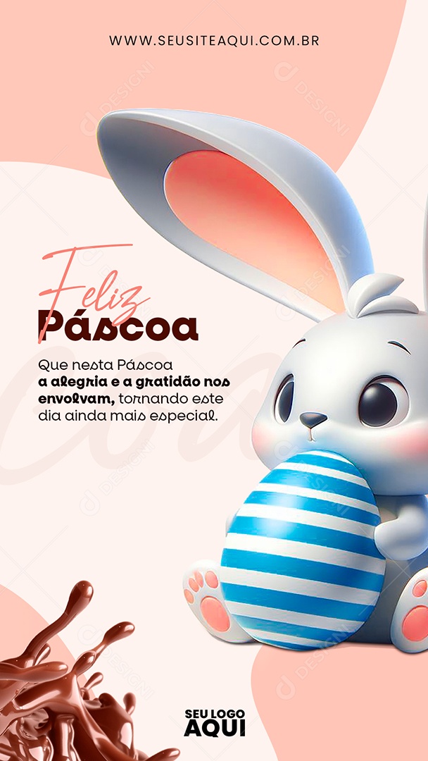 Story Feliz Páscoa 31 de Março a Alegria e a Gratidão nos Envolvam Social Media PSD Editável