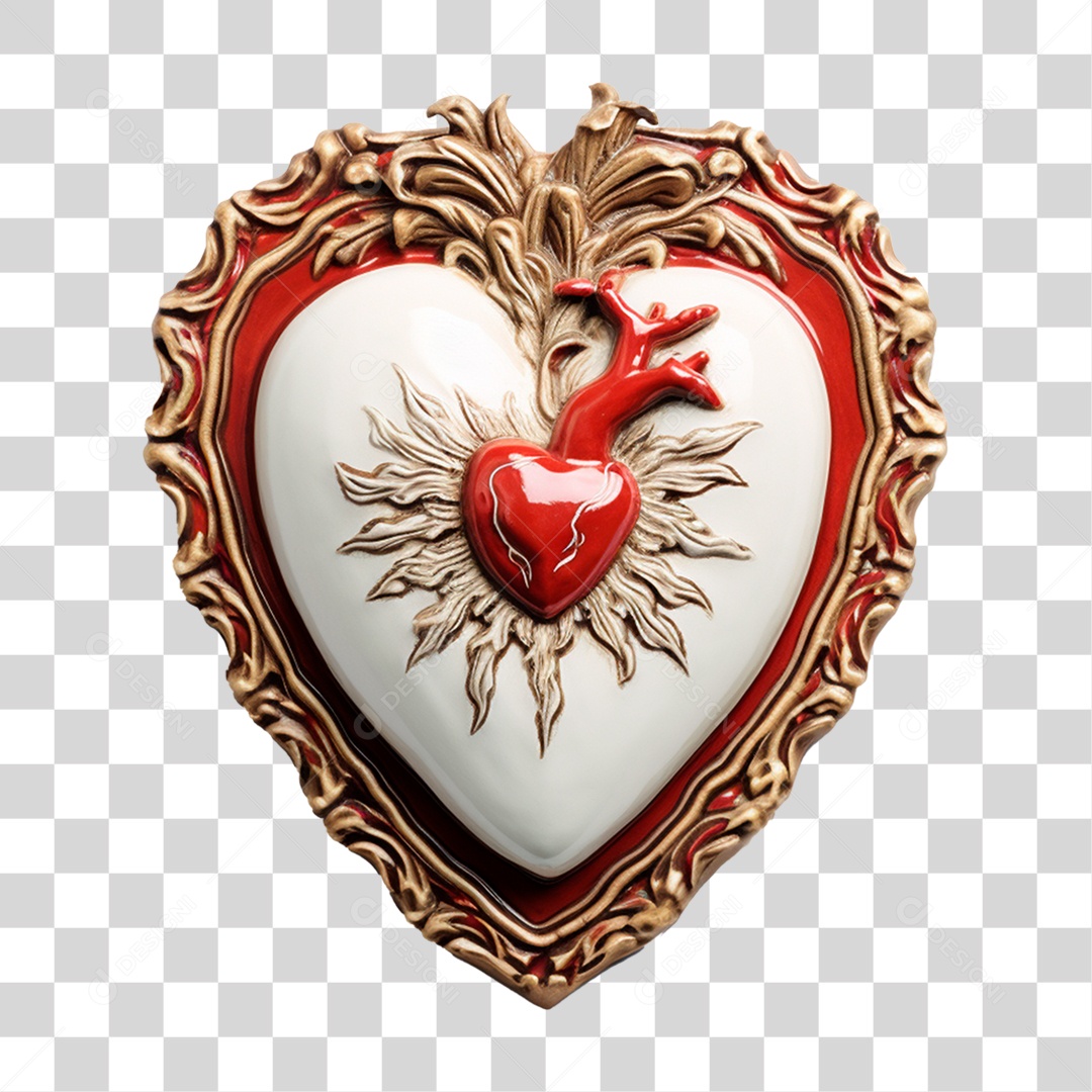 Elemento 3D Coração Forma Símbolo PNG Transparente