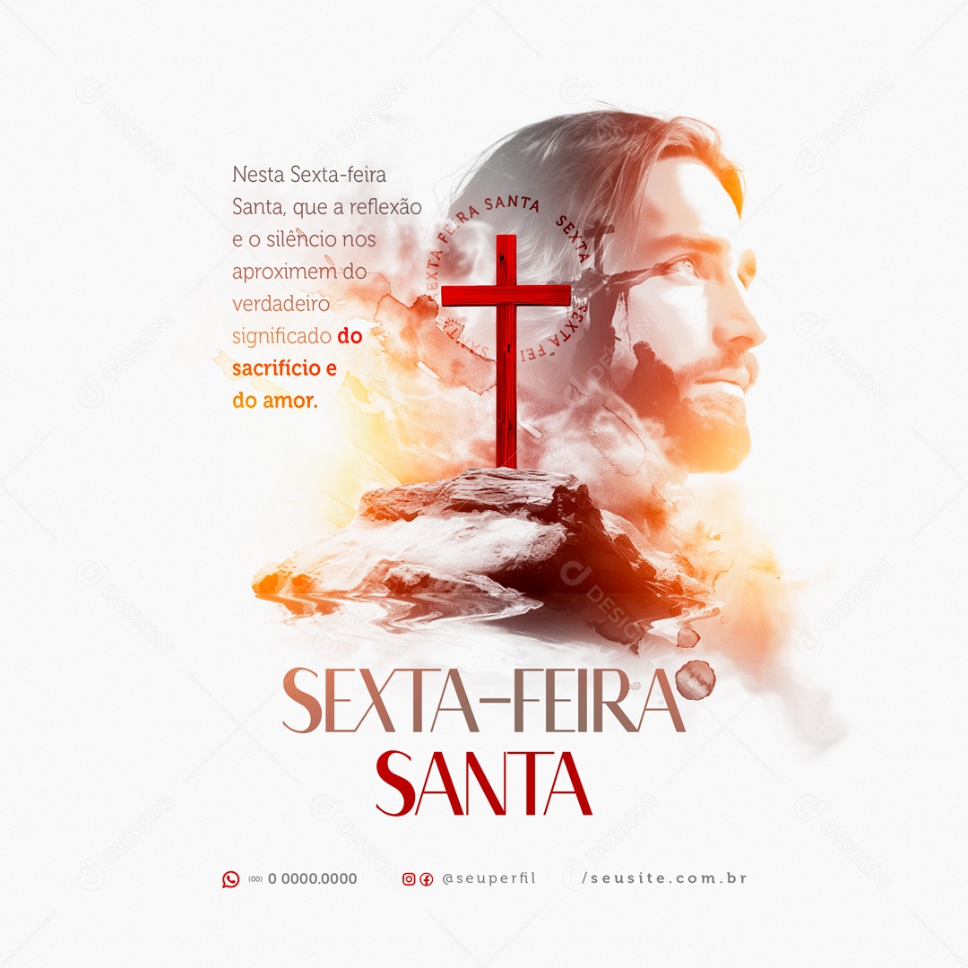 Sexta Feira Santa 29 de Março Social Media PSD Editável