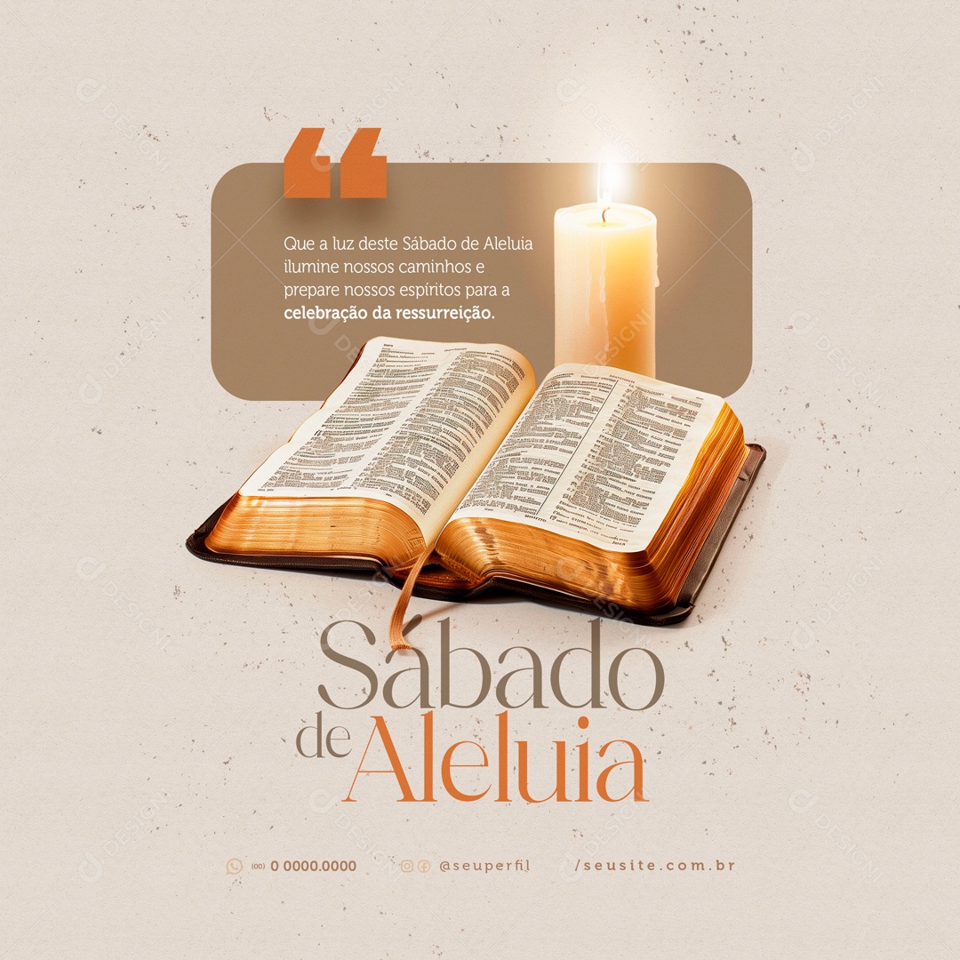 Sábado de Aleluia Celebração da Ressurreição Social Media PSD Editável
