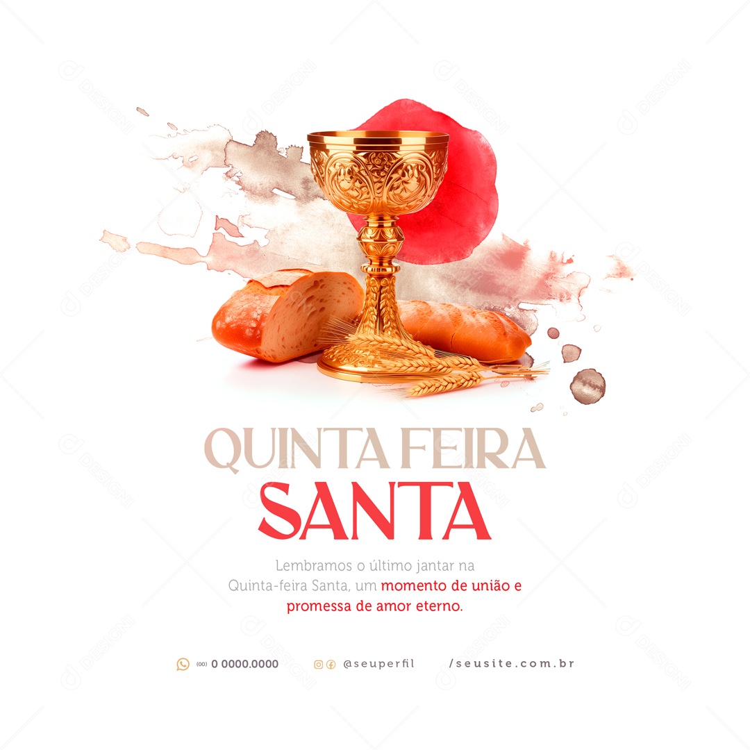 Quinta Feira Santa 28 de Março Social Media PSD Editável