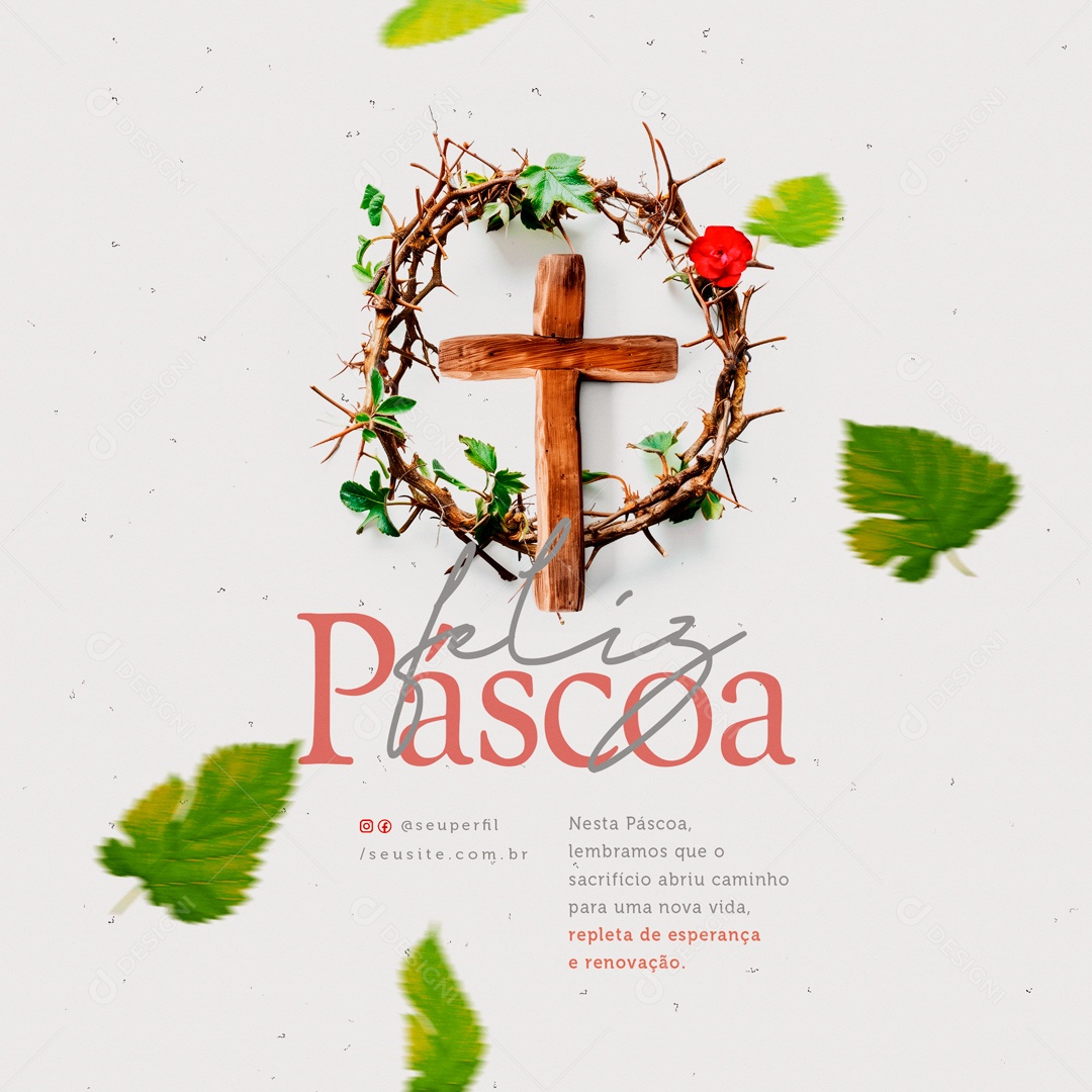 Feliz Páscoa 31 de Março Repleta de Esperança e Renovação Social Media PSD Editável