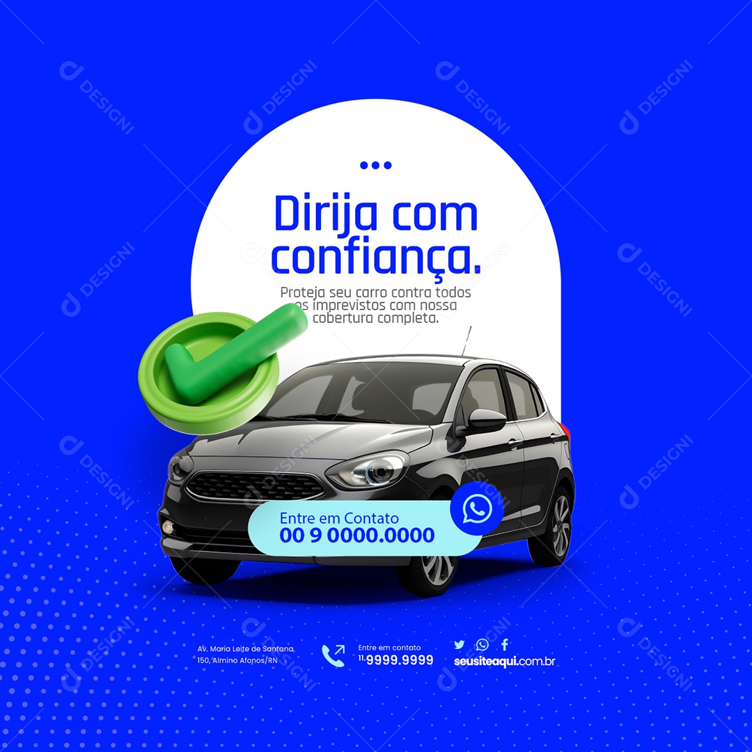 Seguro Dirijar com Confiança Social Media PSD Editável