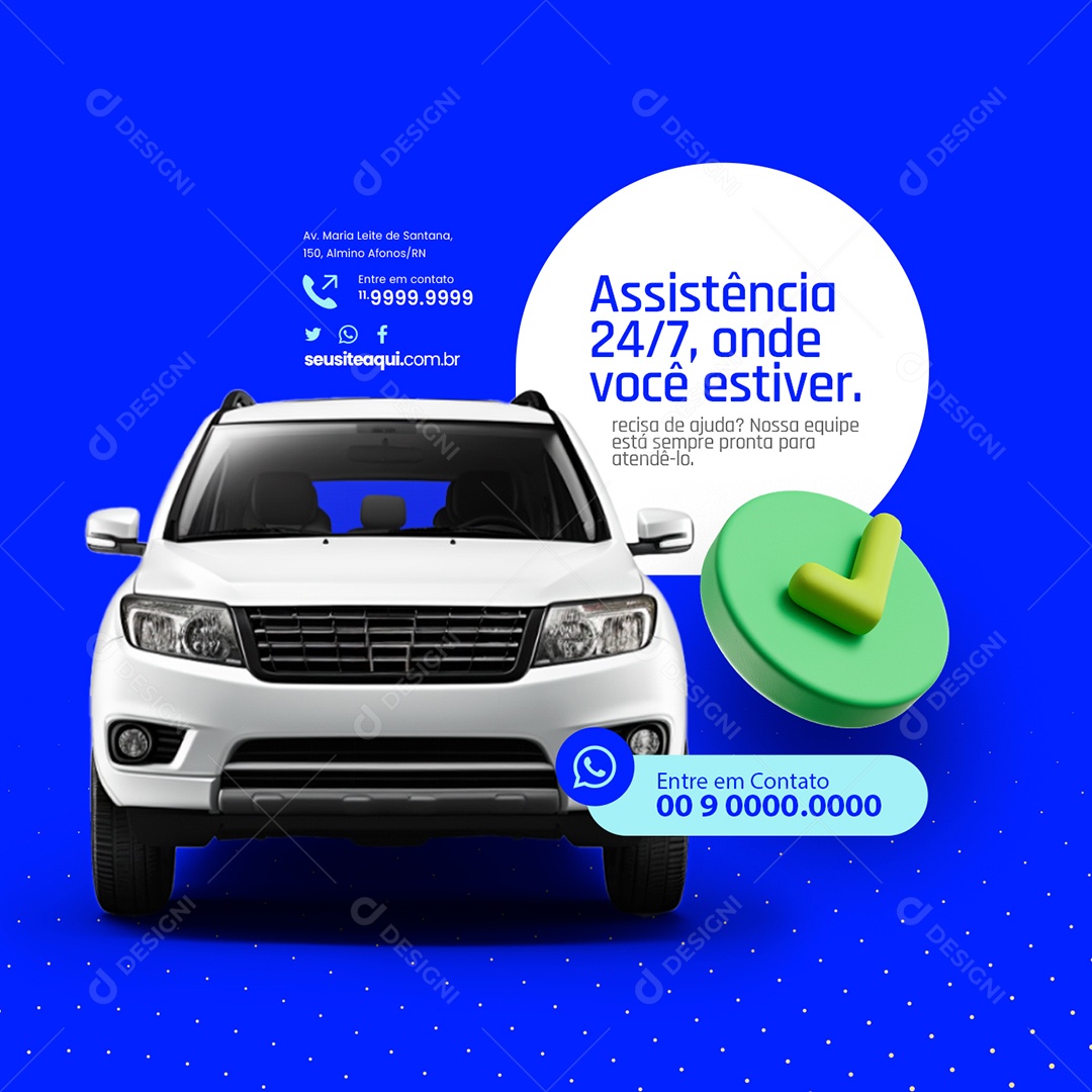 Seguro Assistência Onde Você Estiver Social Media PSD Editável