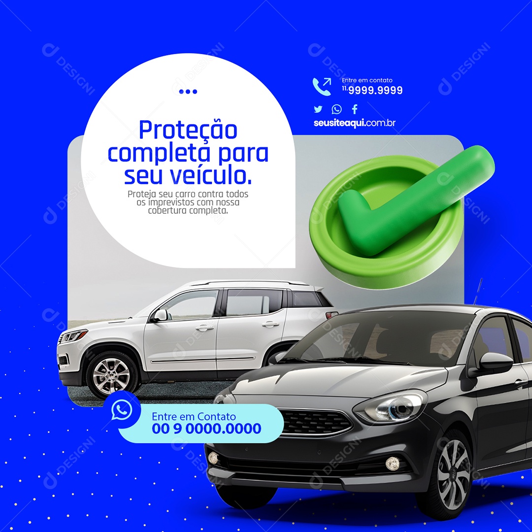Seguro Proteção Completa para seu Veículo Social Media PSD Editável