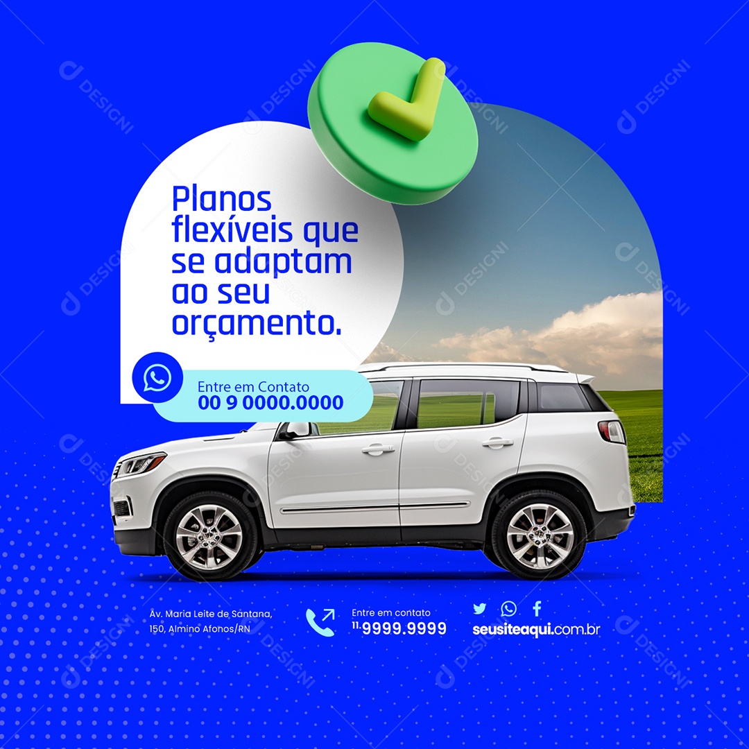 Seguro Planos Flexíveis que se Adaptam ao seu Orçamento Social Media PSD Editável