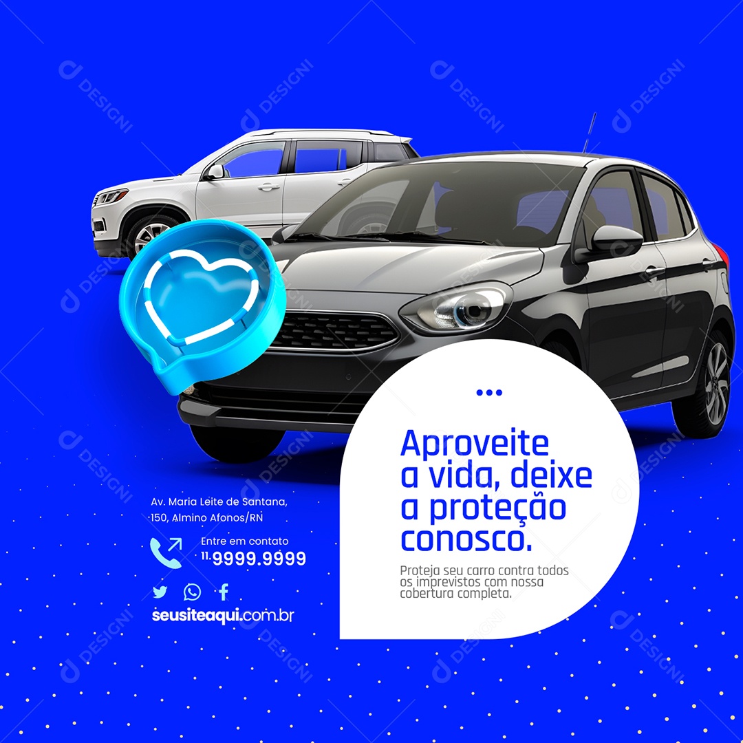 Seguro Aproveite a Vida deixe a Proteção conosco Social Media PSD Editável