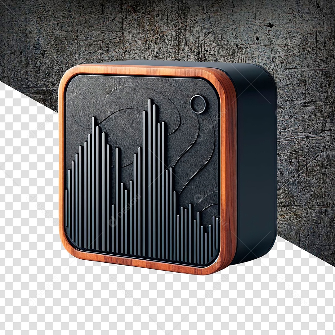 Caixa de Som Elemento 3D para Composição PSD