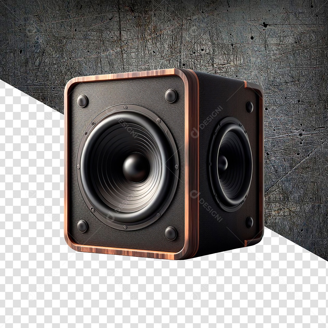 Caixa de Som Elemento 3D para Composição PSD