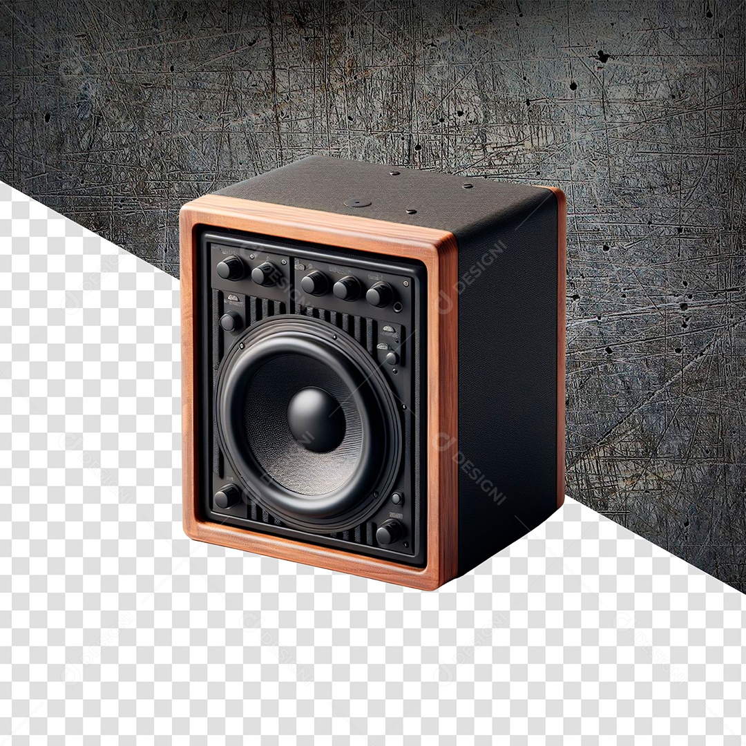 Elemento 3D Caixa de Som para Composição PSD