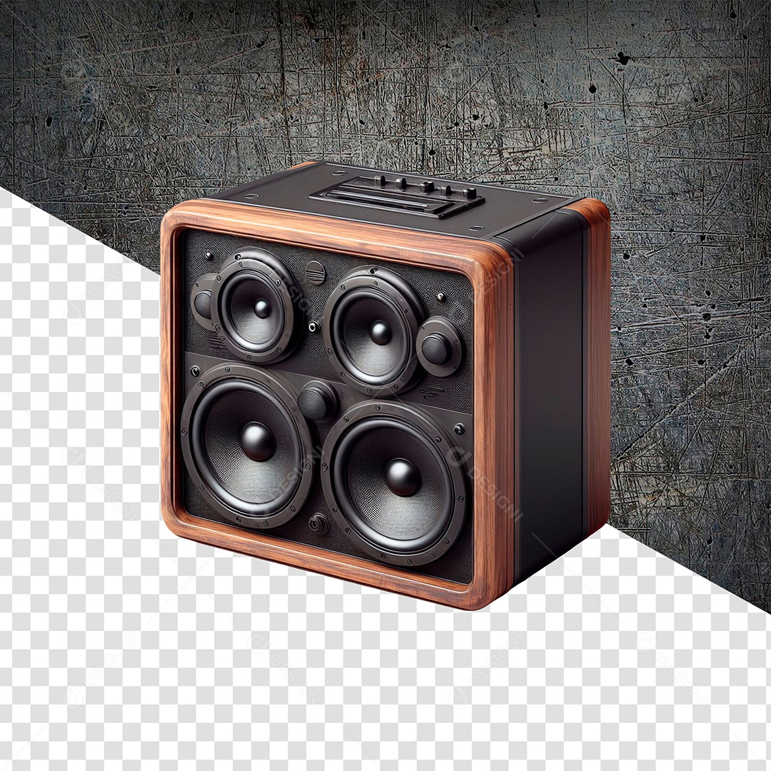 Elemento 3D Caixa de Som para Composição PSD
