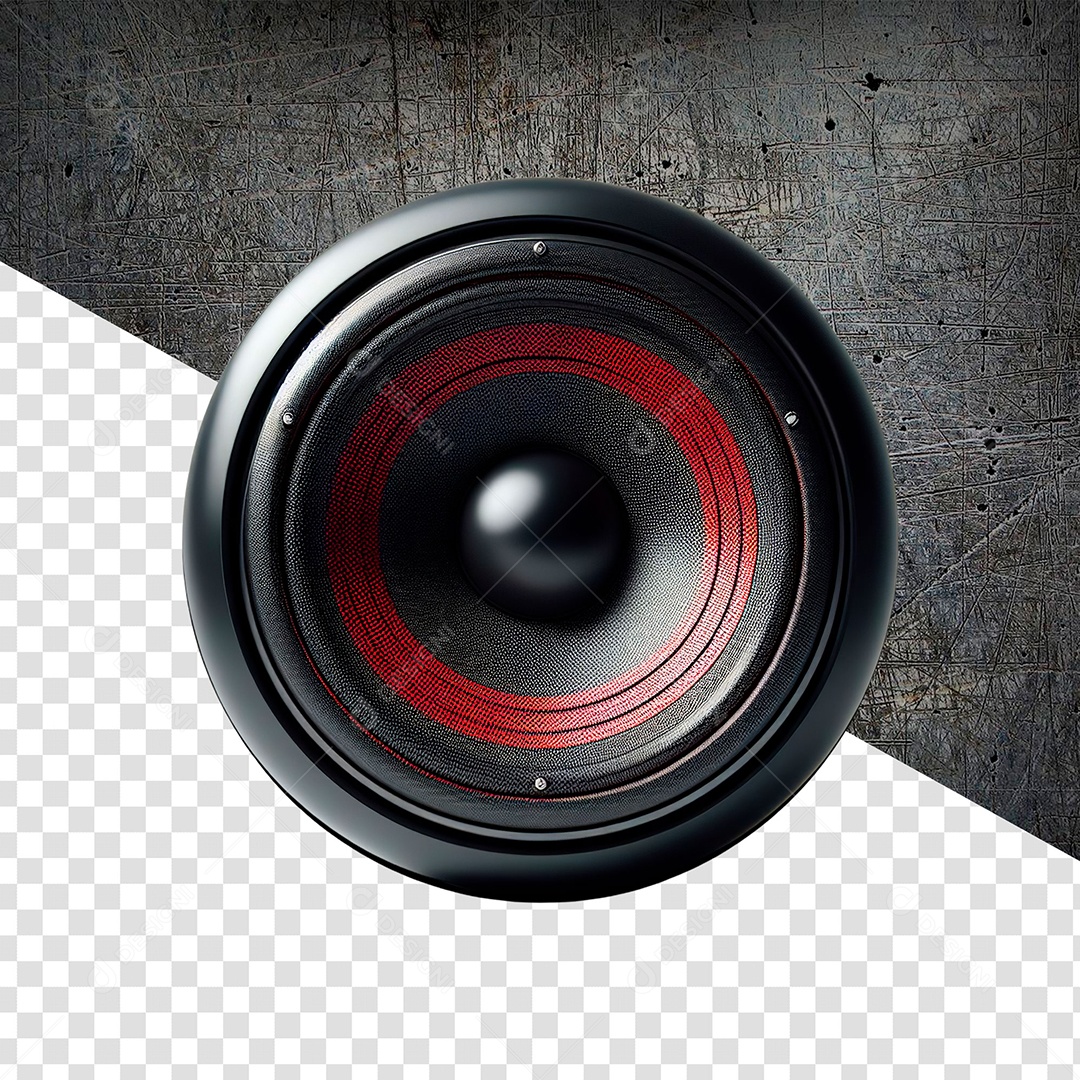 Elemento 3D Caixa de Som Auto Falante para Composição PSD