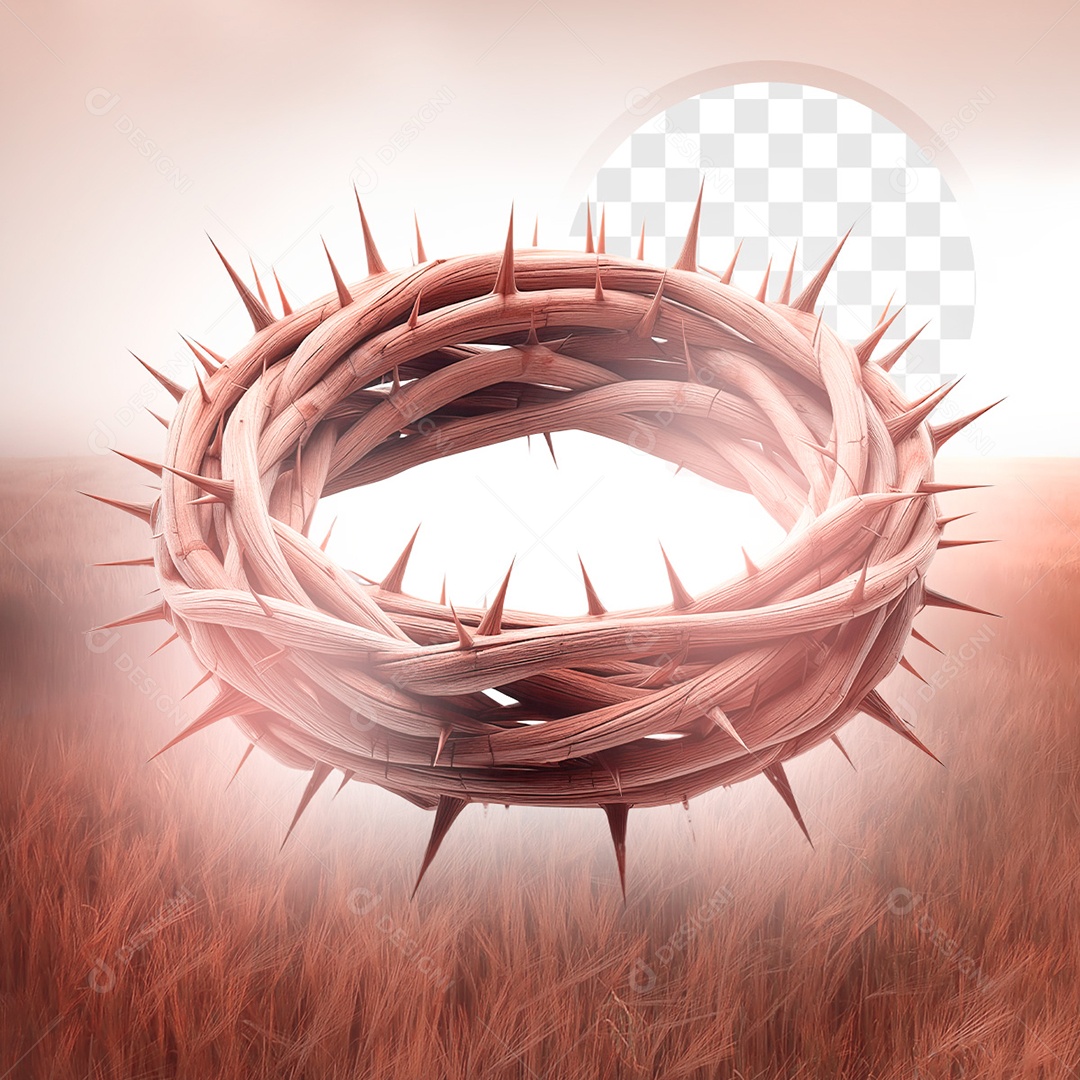 Coroa de Espinhos Elemento 3D para Composição PSD