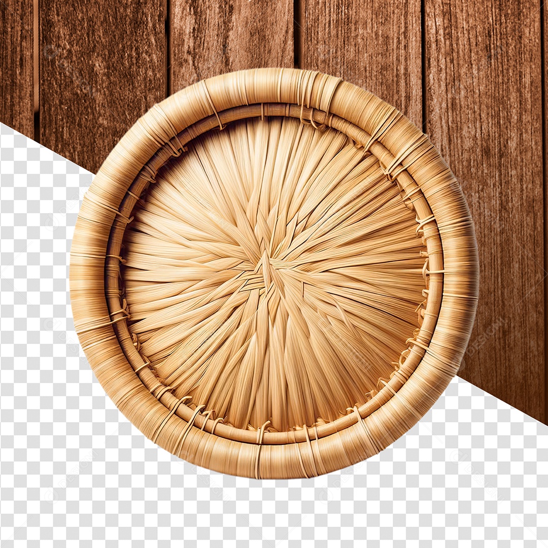 Elemento 3D Base Painel de Madeira para Composição PSD