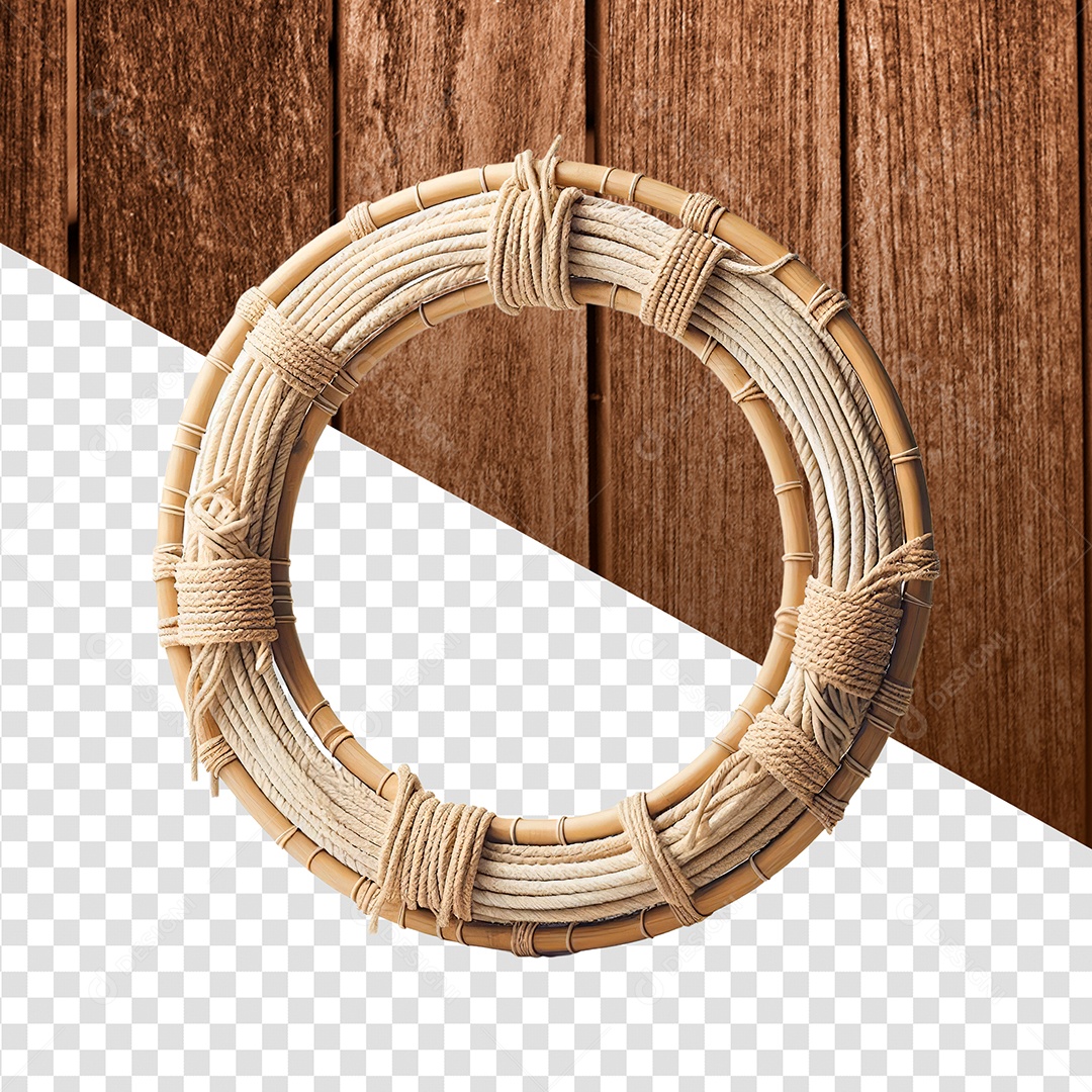 Base Circular Painel de Madeira Elemento 3D para Composição PSD