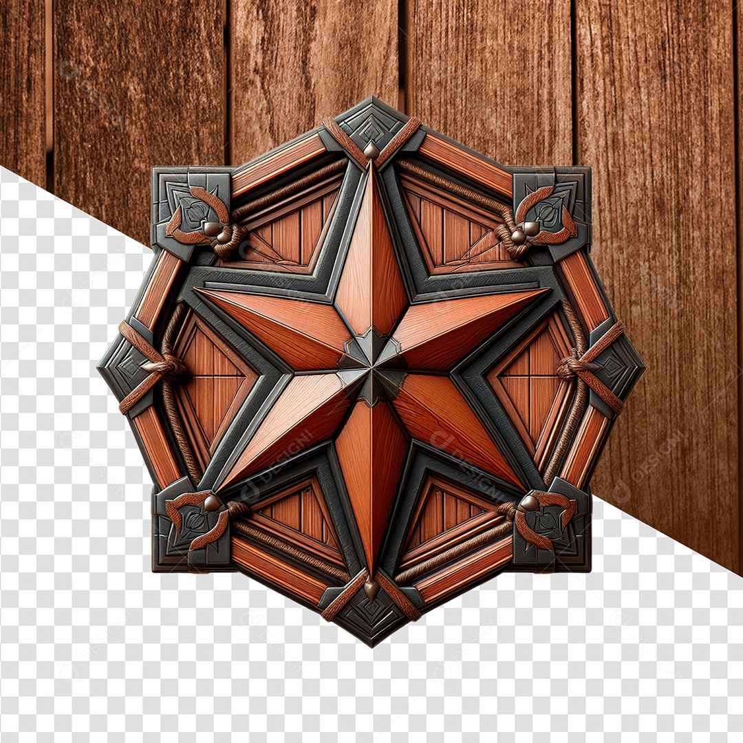 Base Painel de Madeira Elemento 3D para Composição PSD