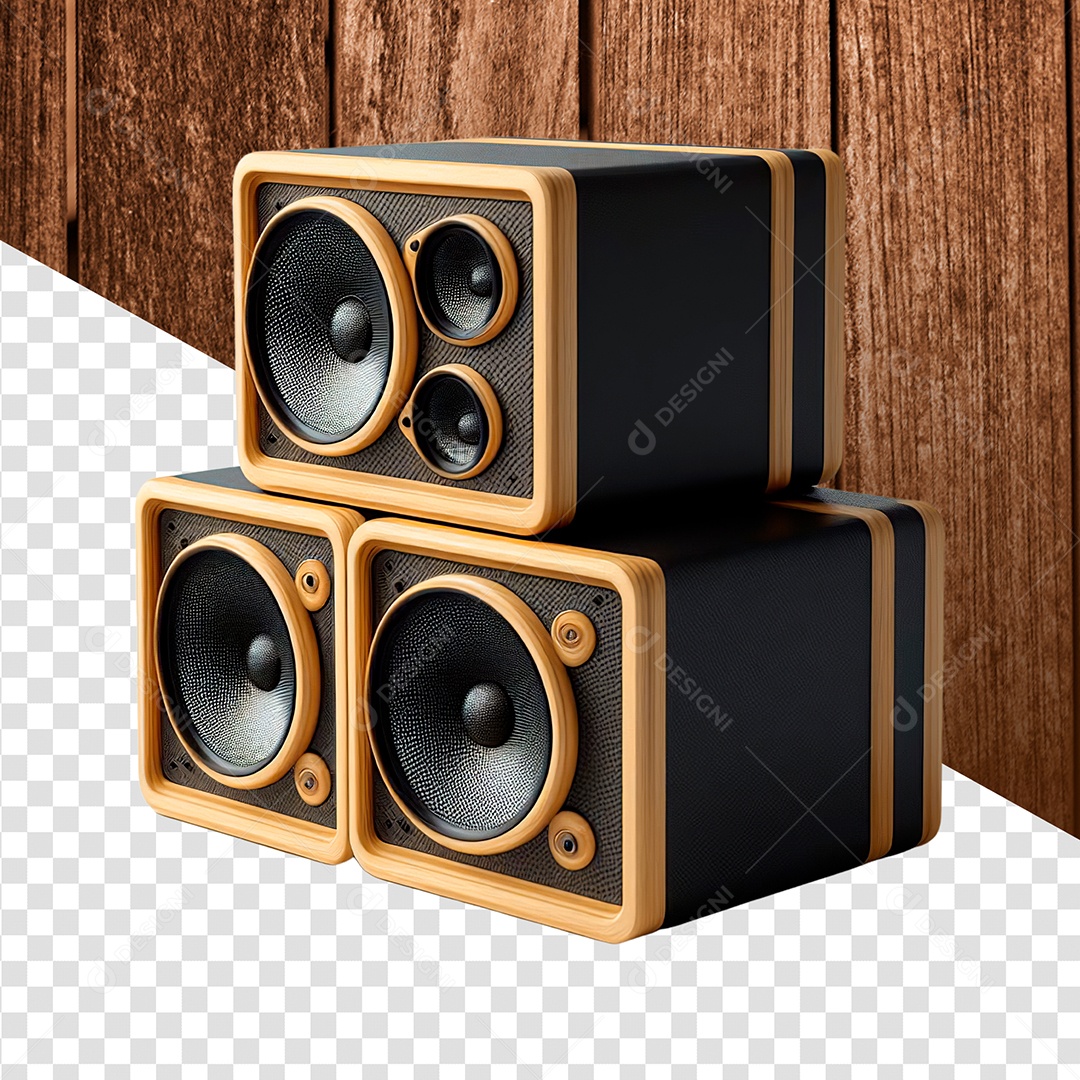 Elemento 3D Caixas de Sons para Composição PSD
