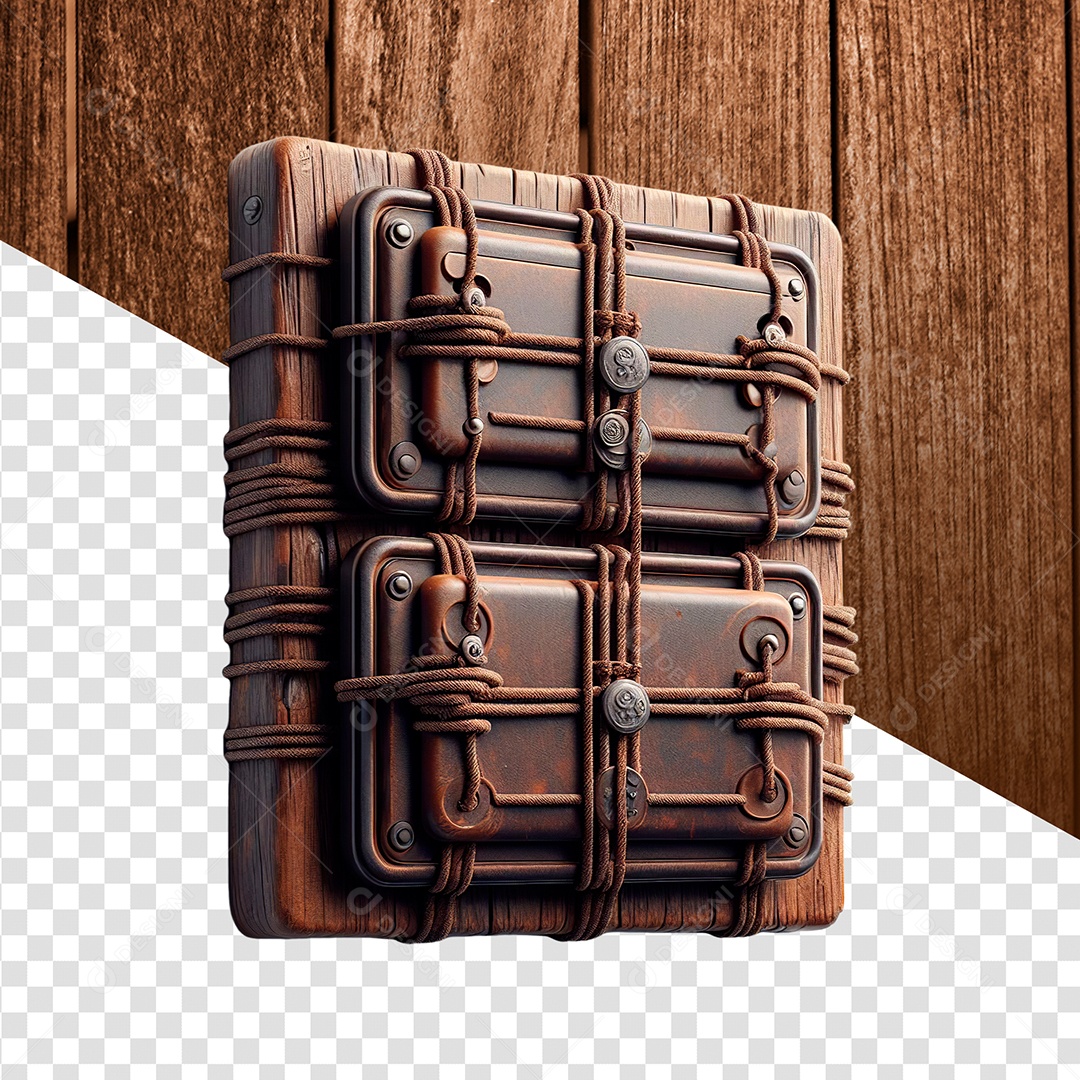 Base Painel de Madeira Elemento 3D para Composição PSD