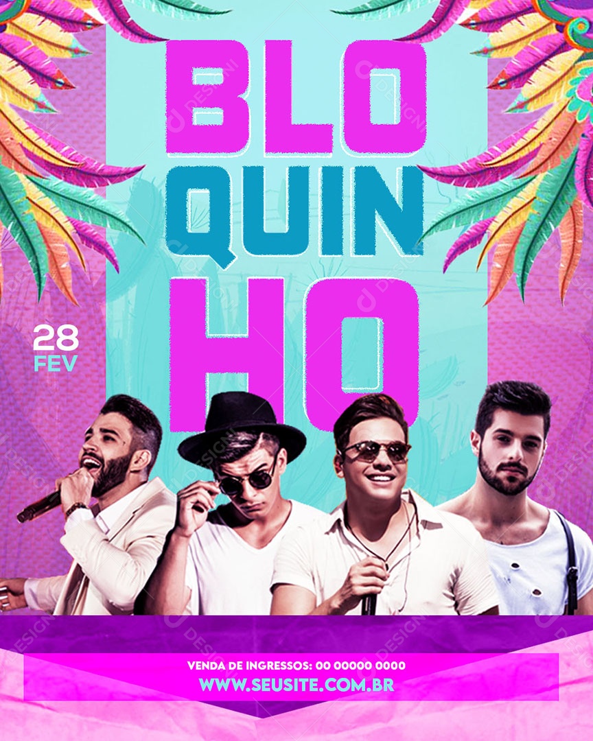 Flyer Bloquinho Show Social Media PSD Editável