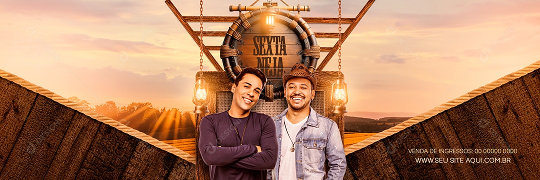 Banner Flyer Sexta Neja Cavaleiros do Forró Social Media PSD Editável