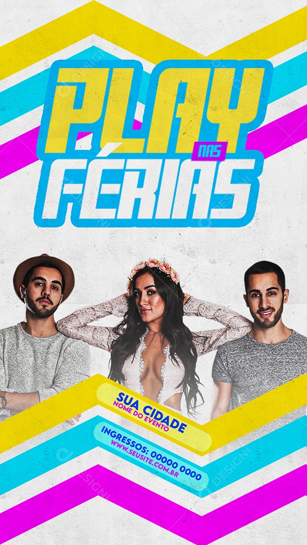 Story Flyer Melim Play nas Férias Social Media PSD Editável