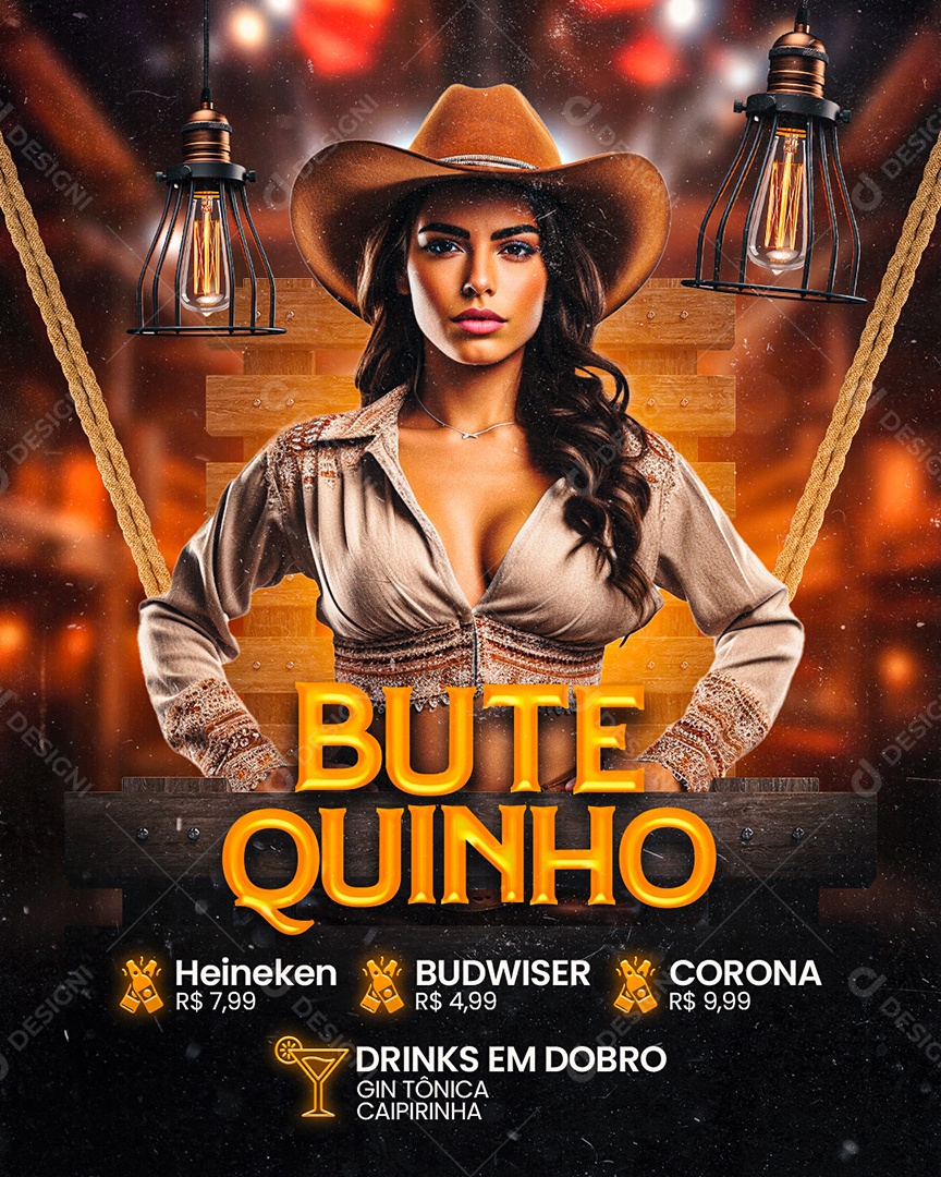 Flyer Butequinho Show ao Vivo Social Media PSD  Editável