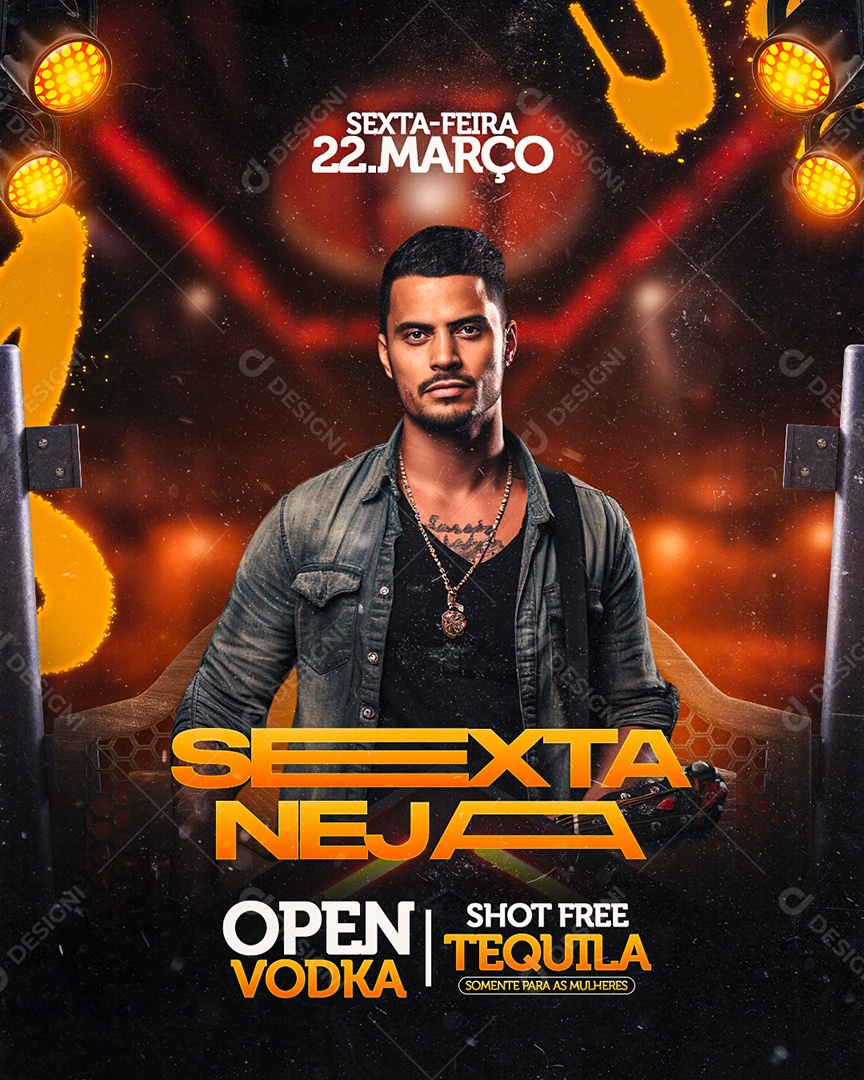 Flyer Sexta Neja Open Social Media PSD Editável