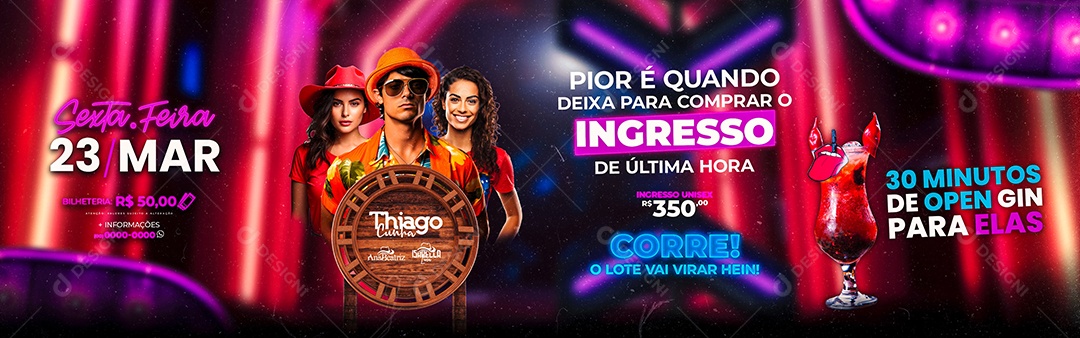 Carrossel Flyer Sexta Feira Thiago Cunha Ana Beatriz Isabella Lima Social Media PSD Editável